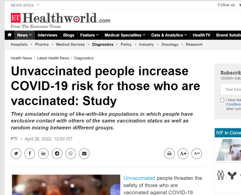 https://health.economictimes.indiatimes.com/news/diagnostics/unvaccinated-people-increase-covid-19-risk-for-those-who-are-vaccinated-study/91092113