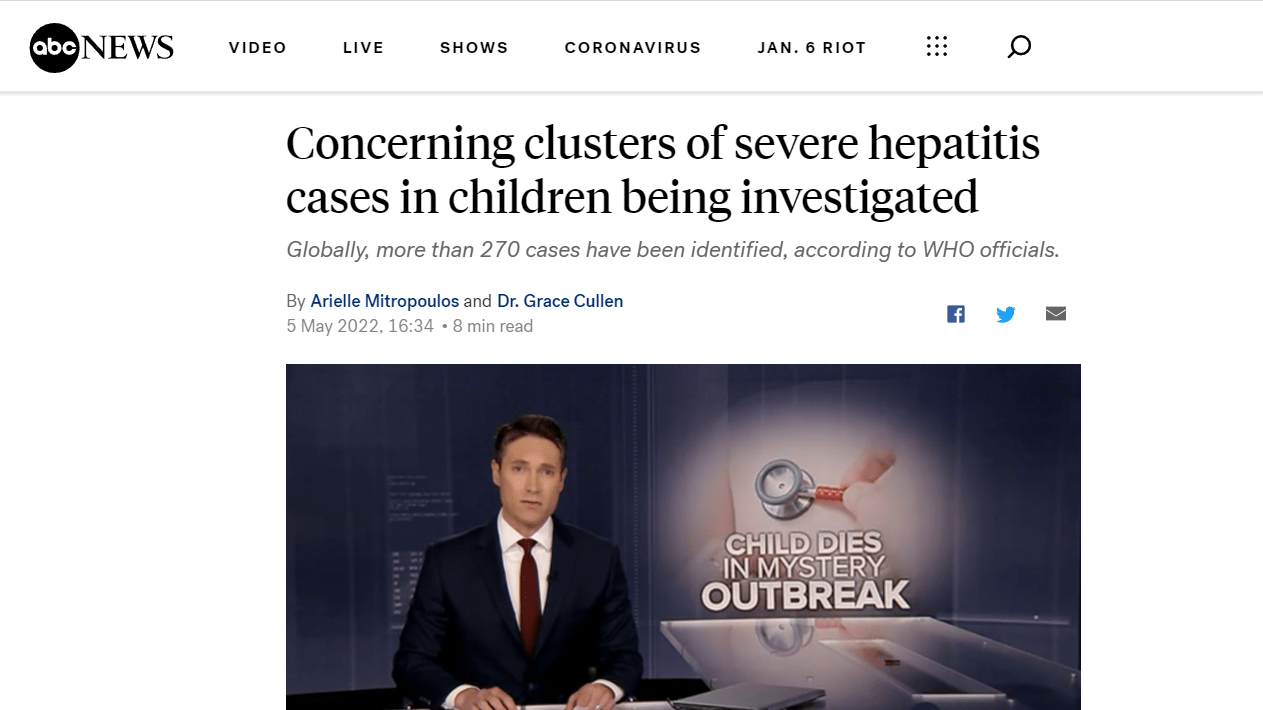 https://abcnews.go.com/Health/clusters-severe-hepatitis-cases-children-investigated/story?id=84379149