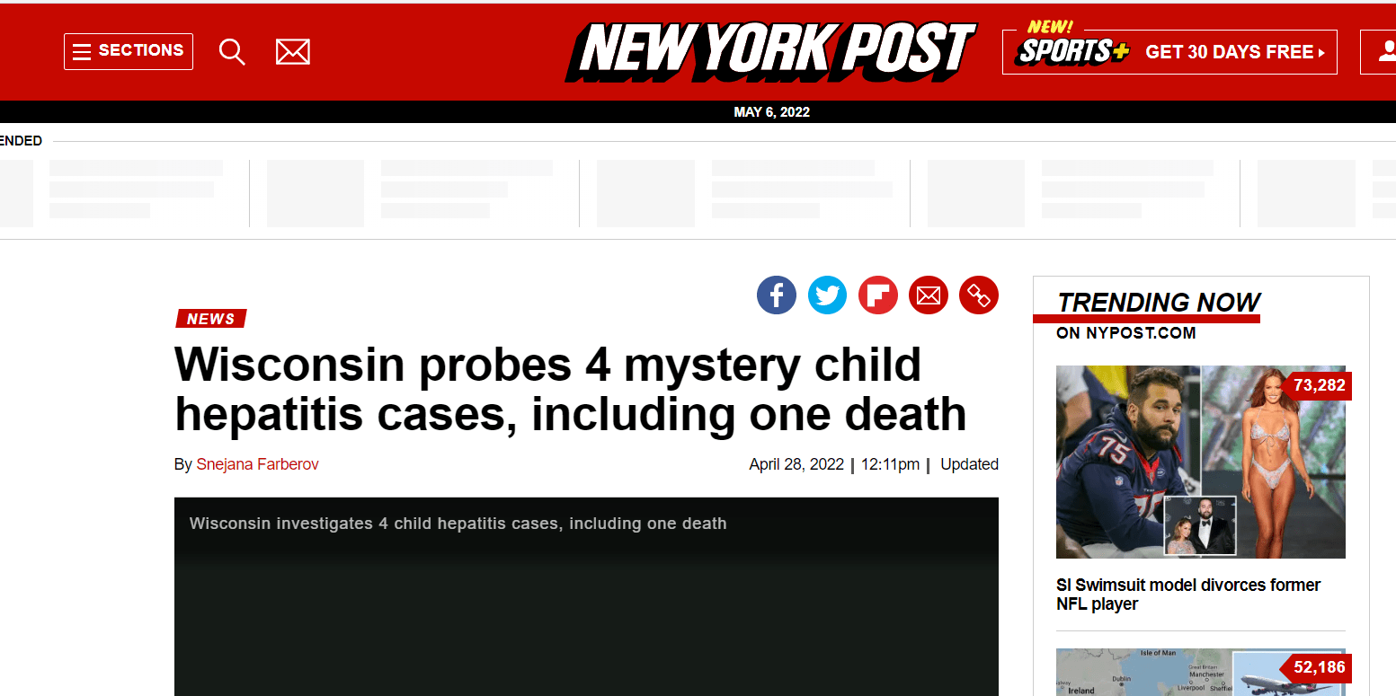 https://nypost.com/2022/04/28/wisconsin-probes-4-mystery-child-hepatitis-cases/